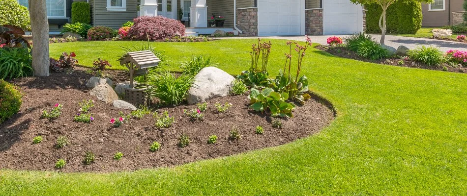 Landscape bed in New Smyrna Beach, FL, with a clear and clean edge.