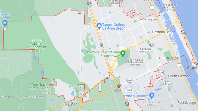 Area map of Daytona Beach, FL.