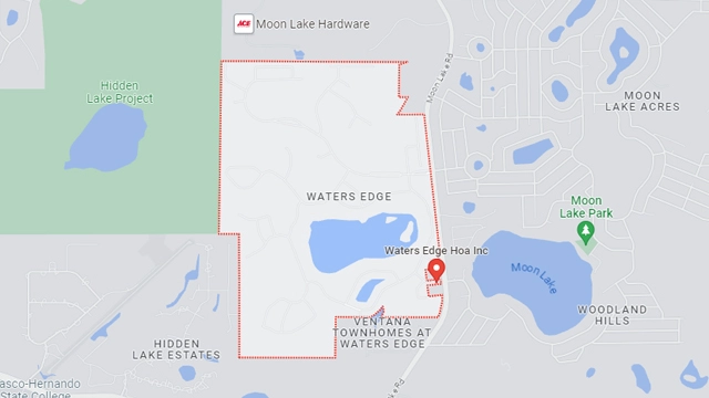 Area map of Water's Edge, FL.
